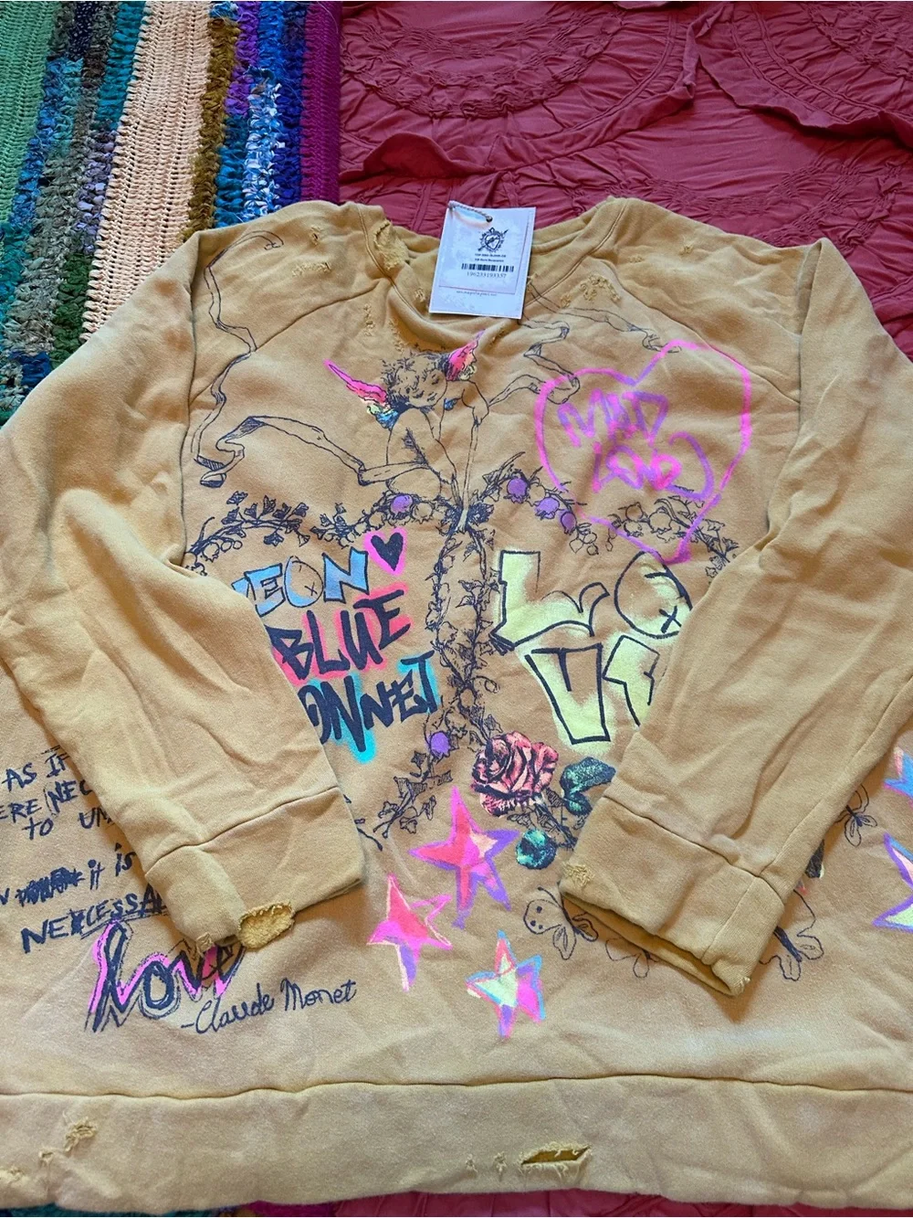 NWT Magnolia Pearl Neon Bluebonnet Richi Sweatshirt - Picture 3 of 11